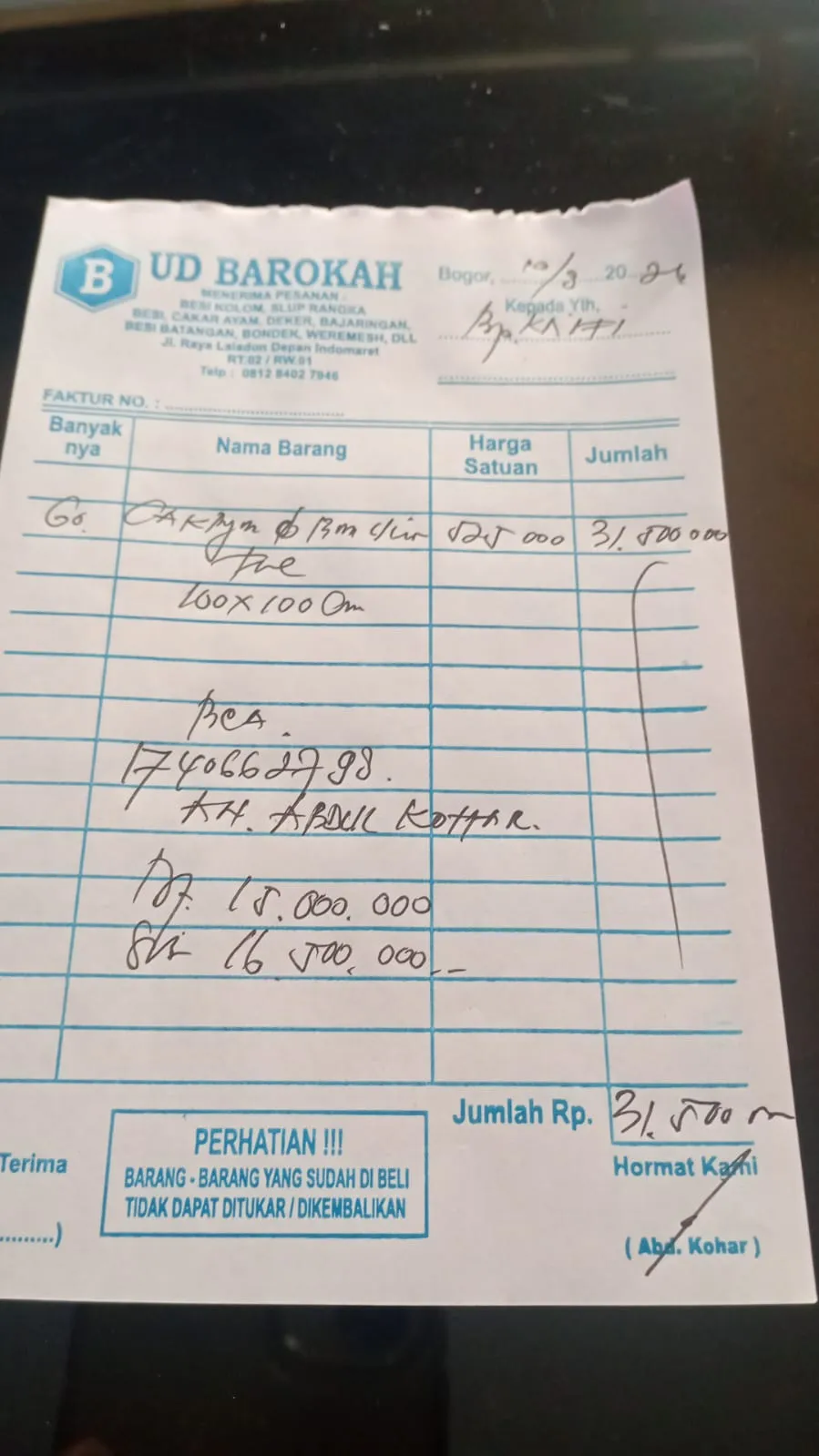 Pengiriman Cakar Ayam